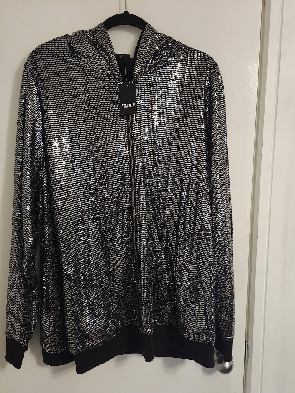 torrid Silver Shiny Hoodie 5x